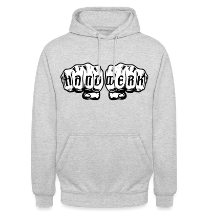 Unisex Hoodie "Handwerk" Hellgrau meliert Unisex Hoodie