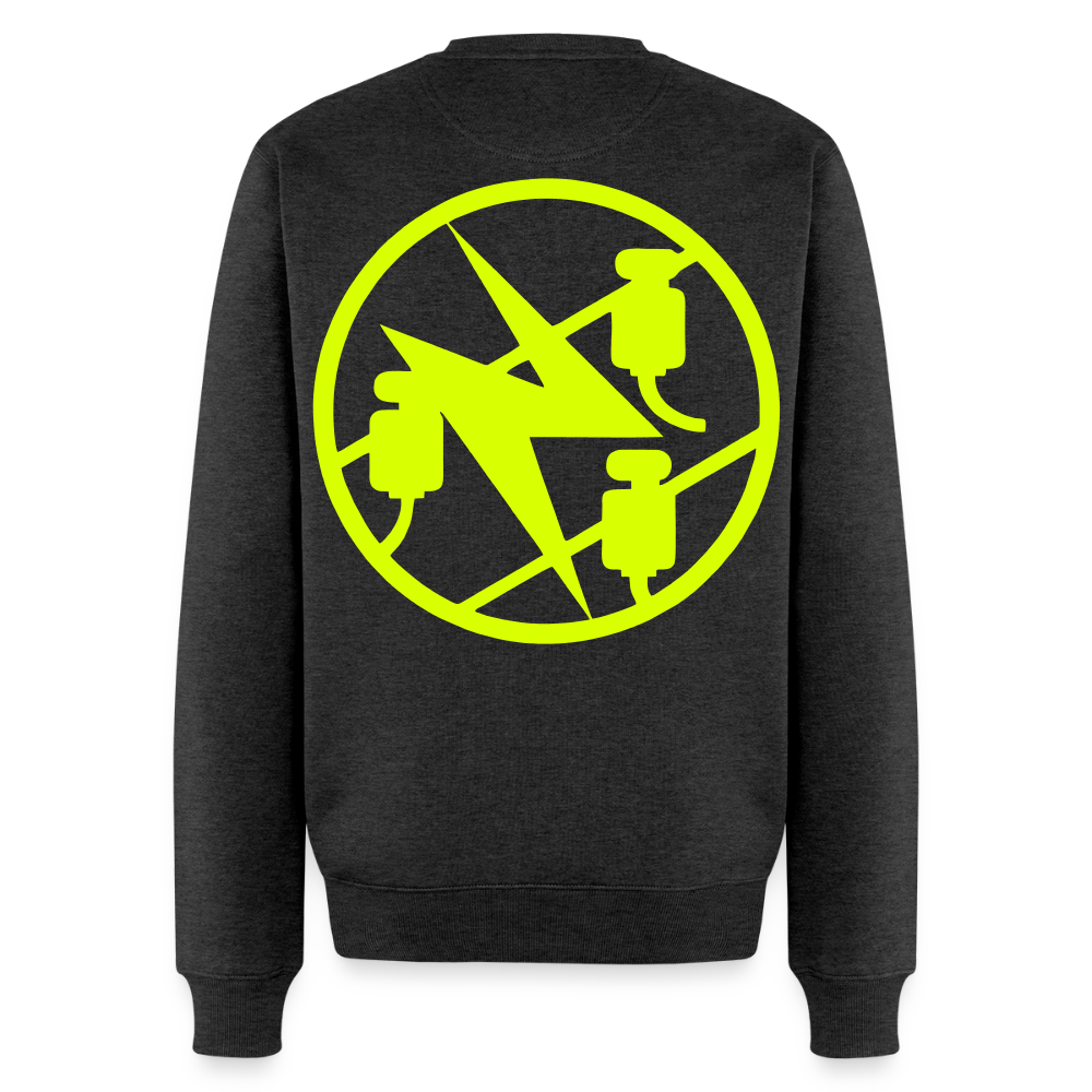 Unisex Premium Pullover "Elektriker" neongelb Anthrazit meliert Männer Premium Pullover