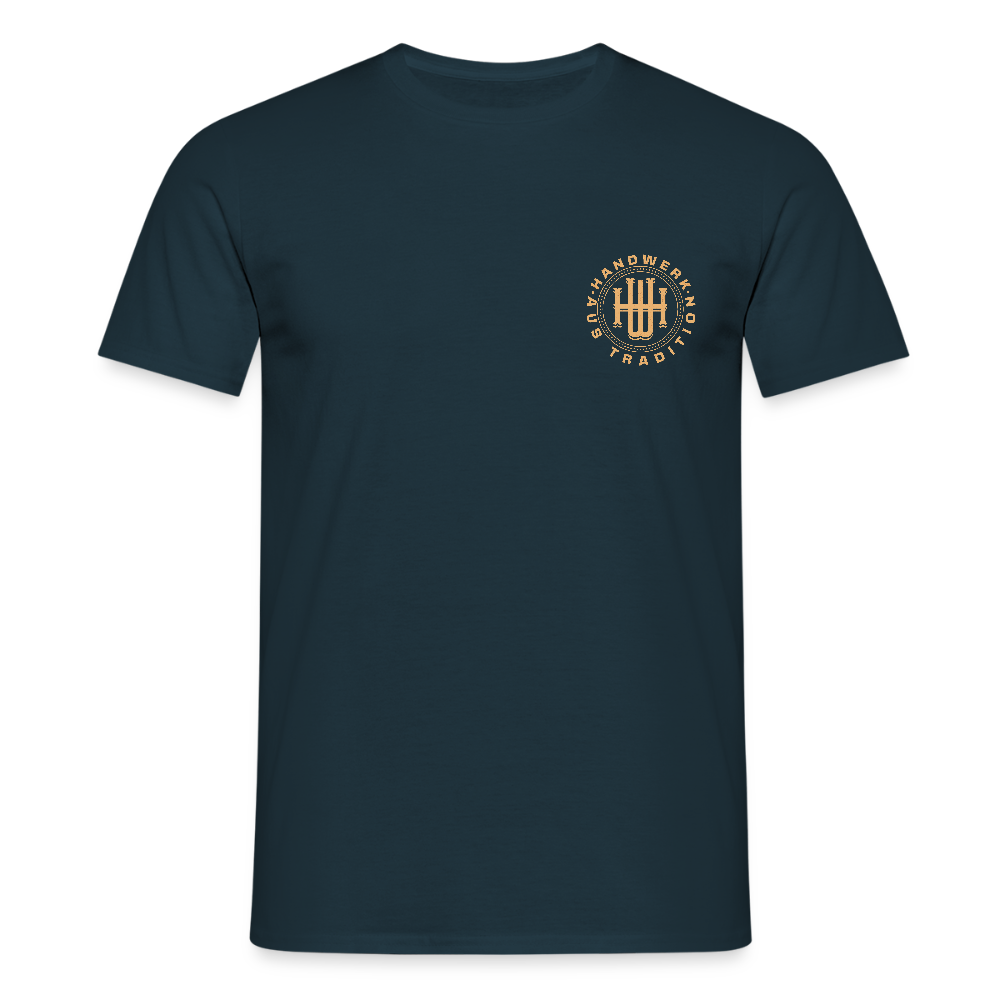 Unisex T-Shirt "Handwerk" (beidseitig bedruckt) Navy Männer T-Shirt