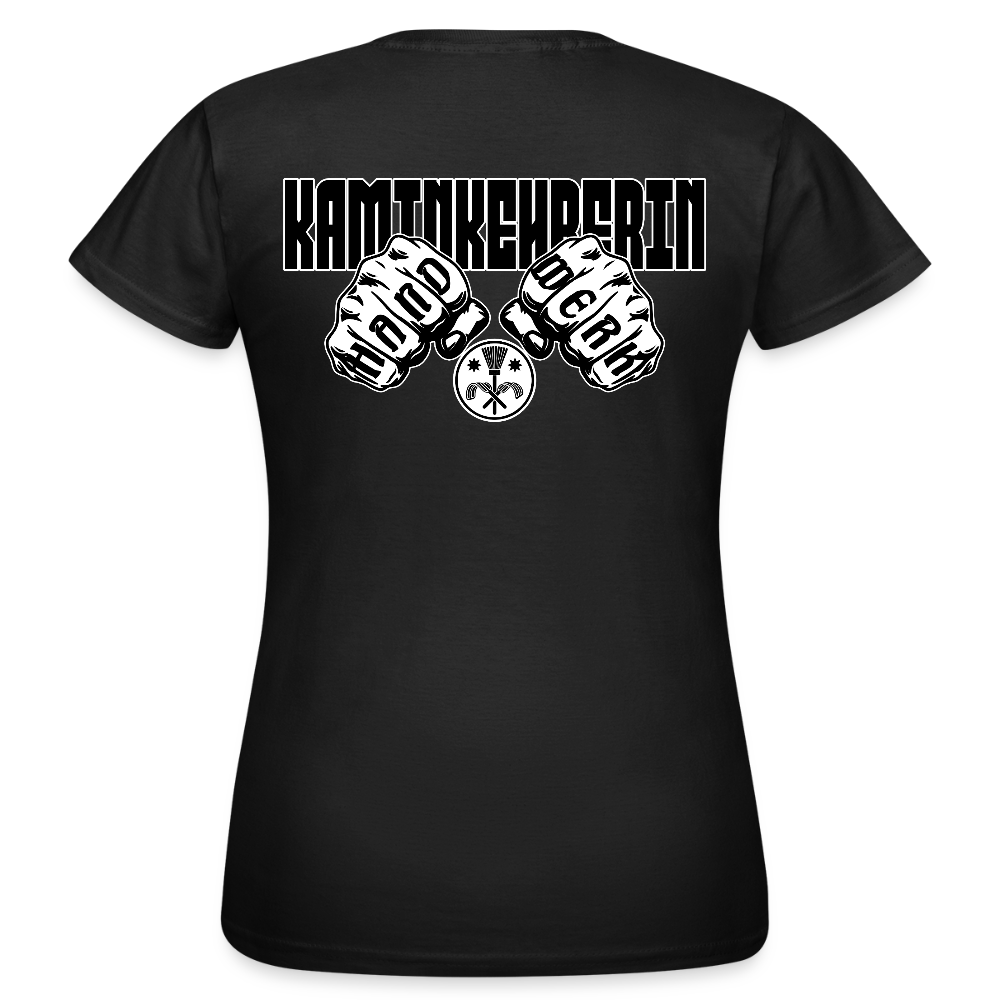 Frauen T-Shirt "Kaminkehrerin" (beidseitig bedruckt) Schwarz Frauen T-Shirt