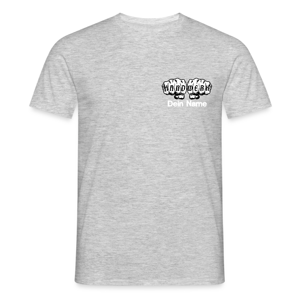 Unisex T-Shirt "Handwerk" personalisiert - Grau meliert