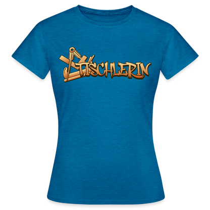 Frauen T-Shirt "Tischlerin" Antikblaues Saphir meliert Frauen T-Shirt
