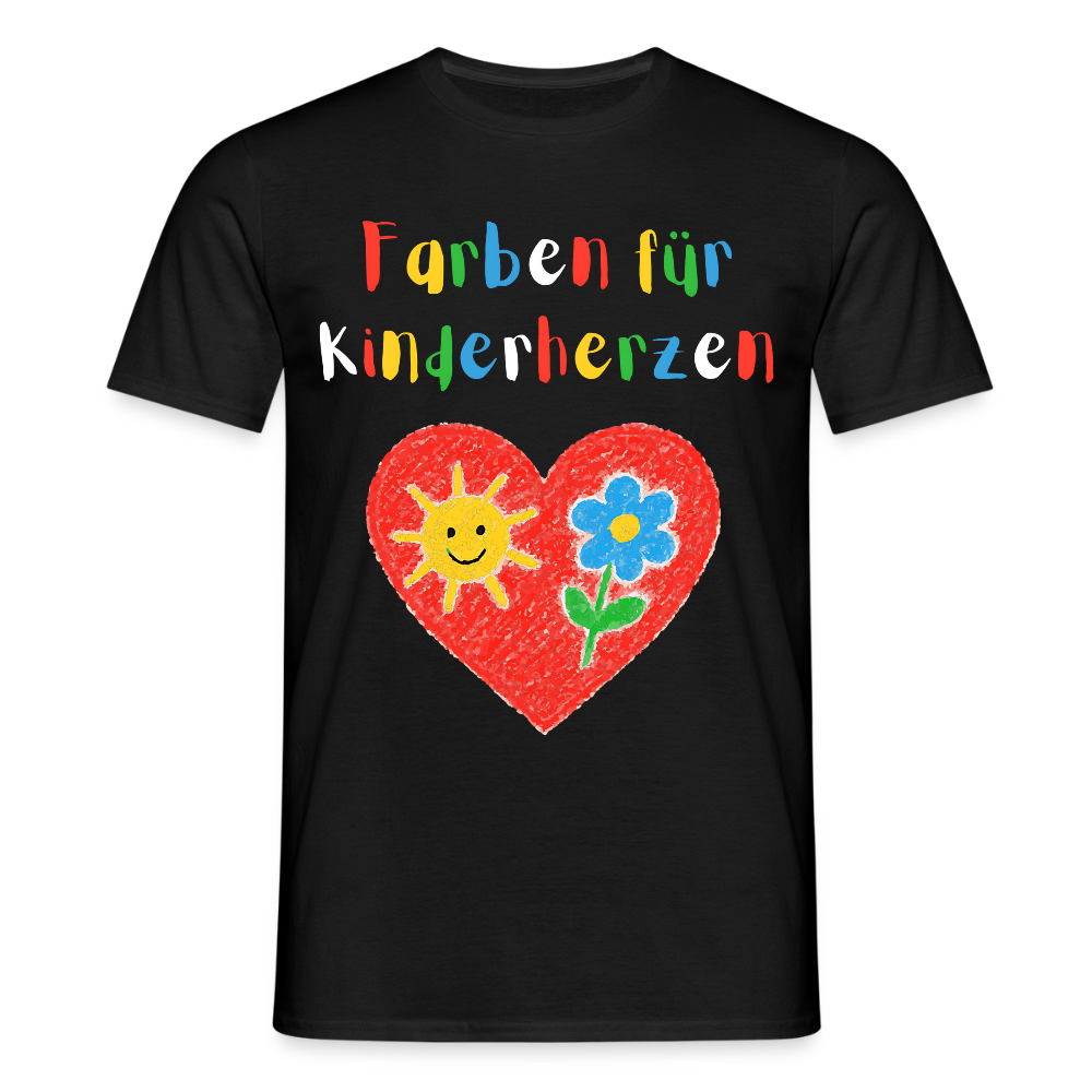 Unisex T-Shirt "Farben für Kinderherzen" Schwarz Männer T-Shirt