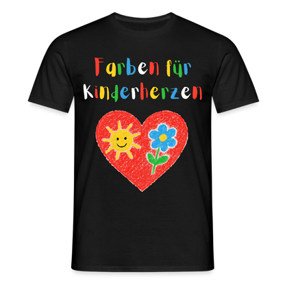 Unisex T-Shirt "Farben für Kinderherzen" Schwarz Männer T-Shirt
