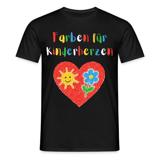 Unisex T-Shirt "Farben für Kinderherzen" - Schwarz