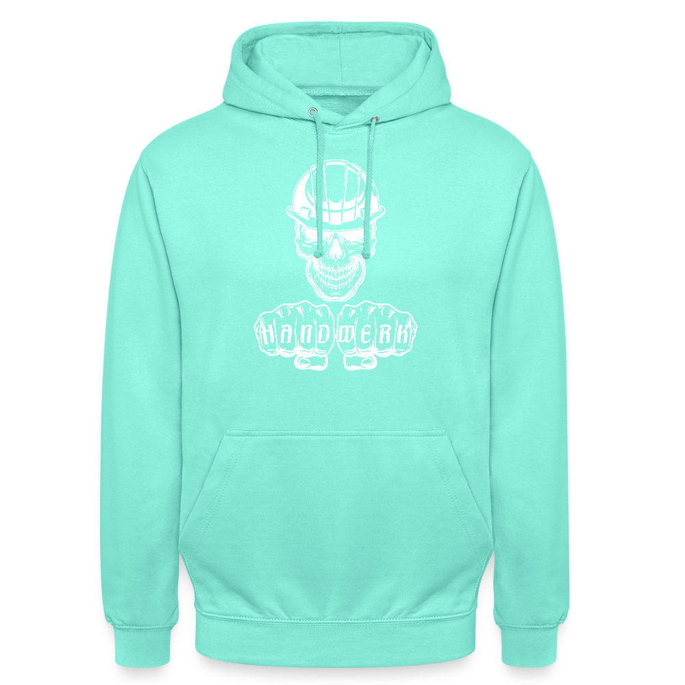 Unisex Hoodie "Skull-Helm-Handwerk" Mint Unisex Hoodie