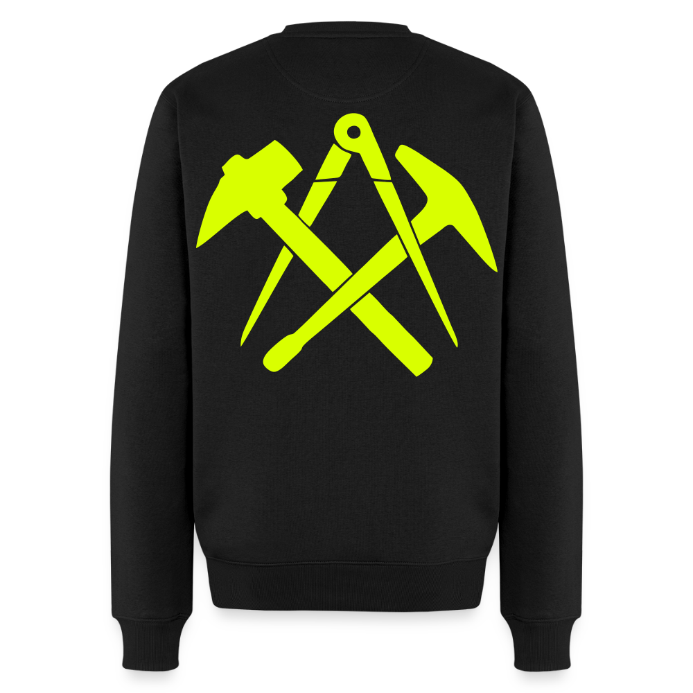 Unisex Premium Pullover "Dachdecker" neongelb Schwarz Männer Premium Pullover