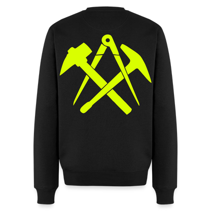 Unisex Premium Pullover "Dachdecker" neongelb Schwarz Männer Premium Pullover