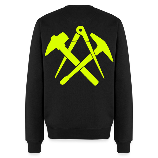 Unisex Premium Pullover "Dachdecker" neongelb Schwarz Männer Premium Pullover