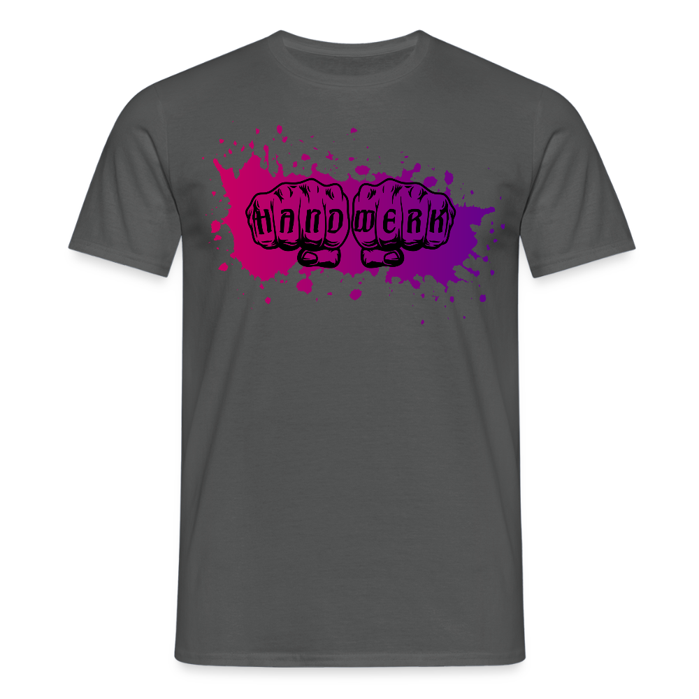 Unisex T-Shirt "Splash-Violett" Anthrazit Männer T-Shirt