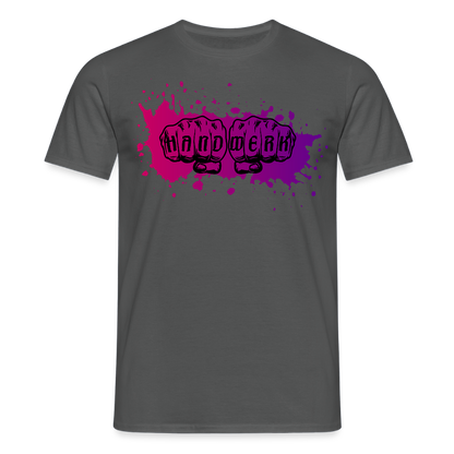 Unisex T-Shirt "Splash-Violett" Anthrazit Männer T-Shirt
