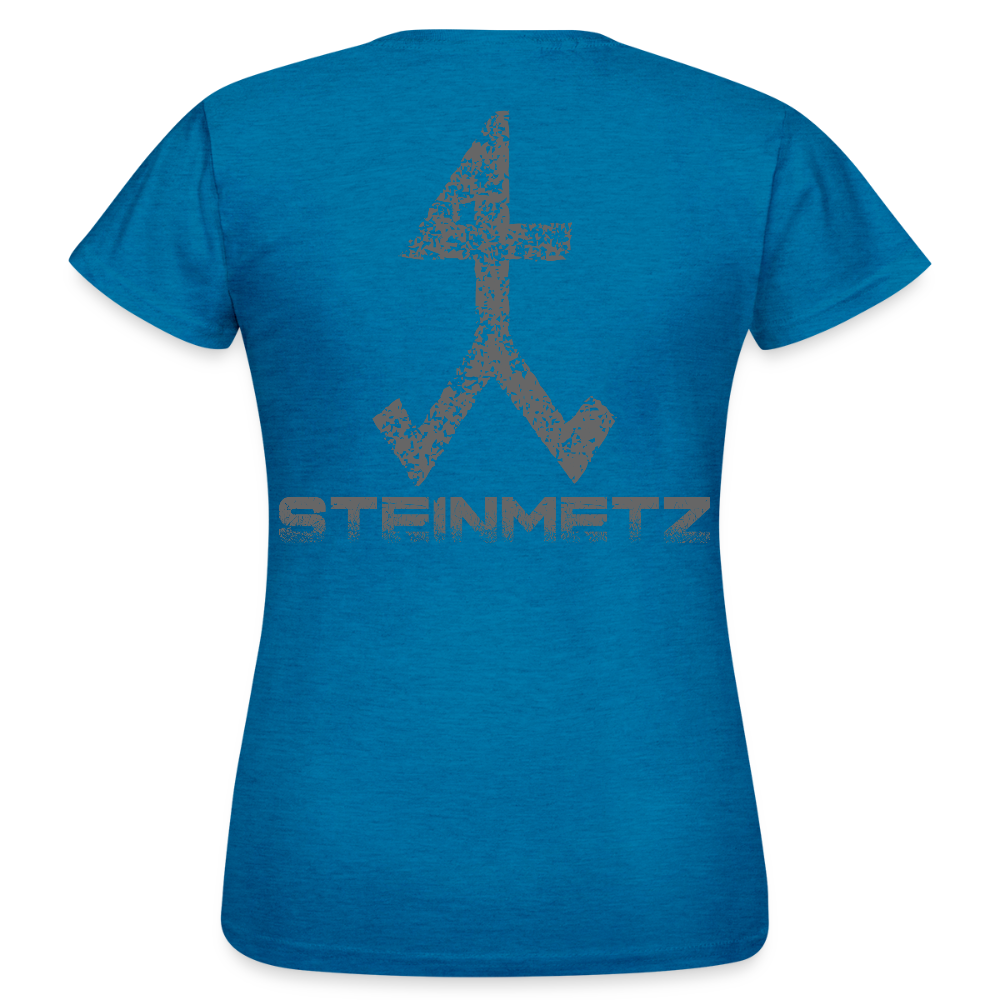 Frauen T-Shirt "Steinmetz" Antikblaues Saphir meliert Frauen T-Shirt