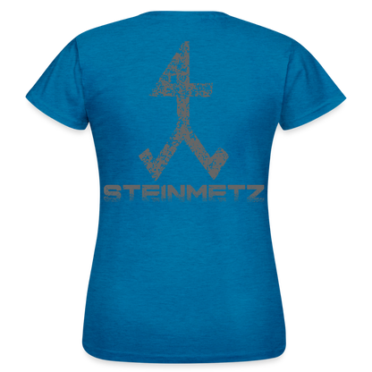 Frauen T-Shirt "Steinmetz" Antikblaues Saphir meliert Frauen T-Shirt