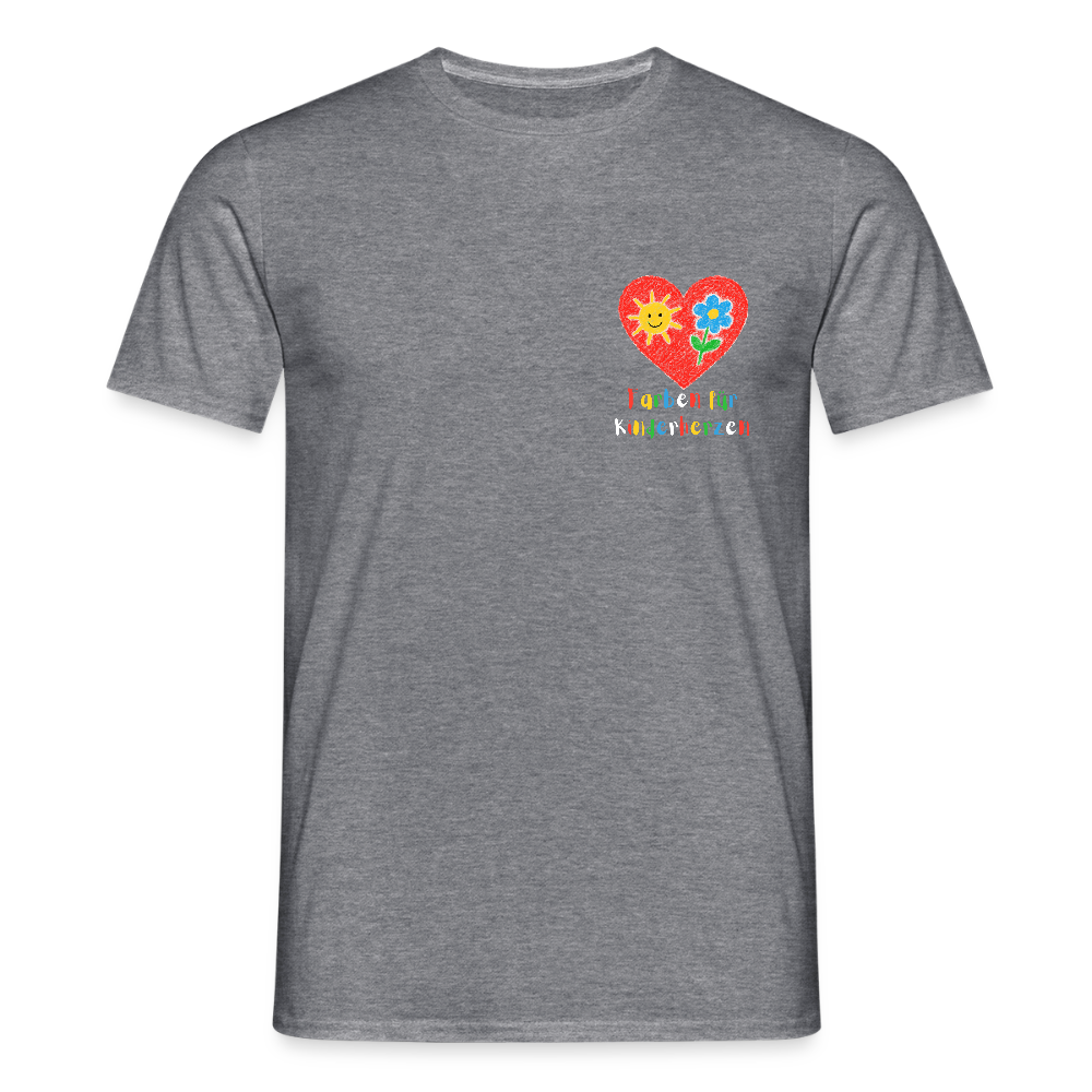Unisex T-Shirt "Farben für Kinderherzen" (beidseitig bedruckt) Graphit meliert Männer T-Shirt
