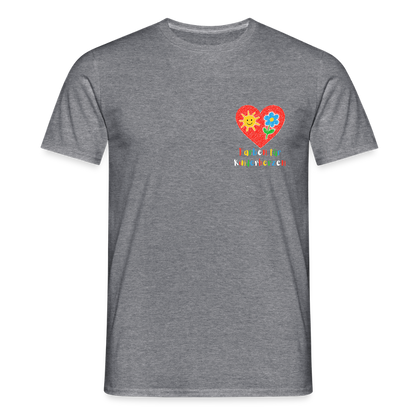 Unisex T-Shirt "Farben für Kinderherzen" (beidseitig bedruckt) Graphit meliert Männer T-Shirt