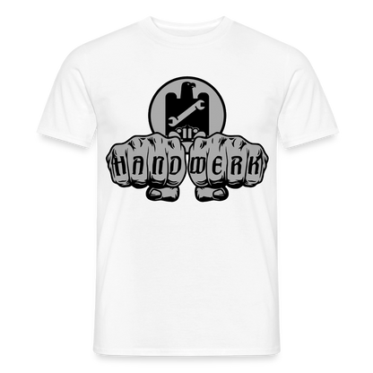 Unisex T-Shirt "KFZ-Mechaniker"-Power von Spreadconnect, Männer T-Shirt in Schwarz mit mechanischem Fahrzeugdruck.