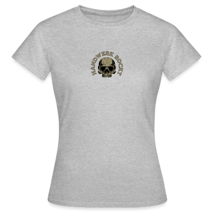 Frauen T-Shirt "Handwerk-Rockt" (beidseitig bedruckt) - Grau meliert