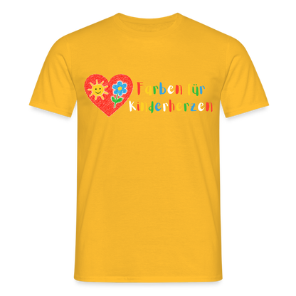 Unisex T-Shirt "Farben für Kinderherzen" Gelb Männer T-Shirt