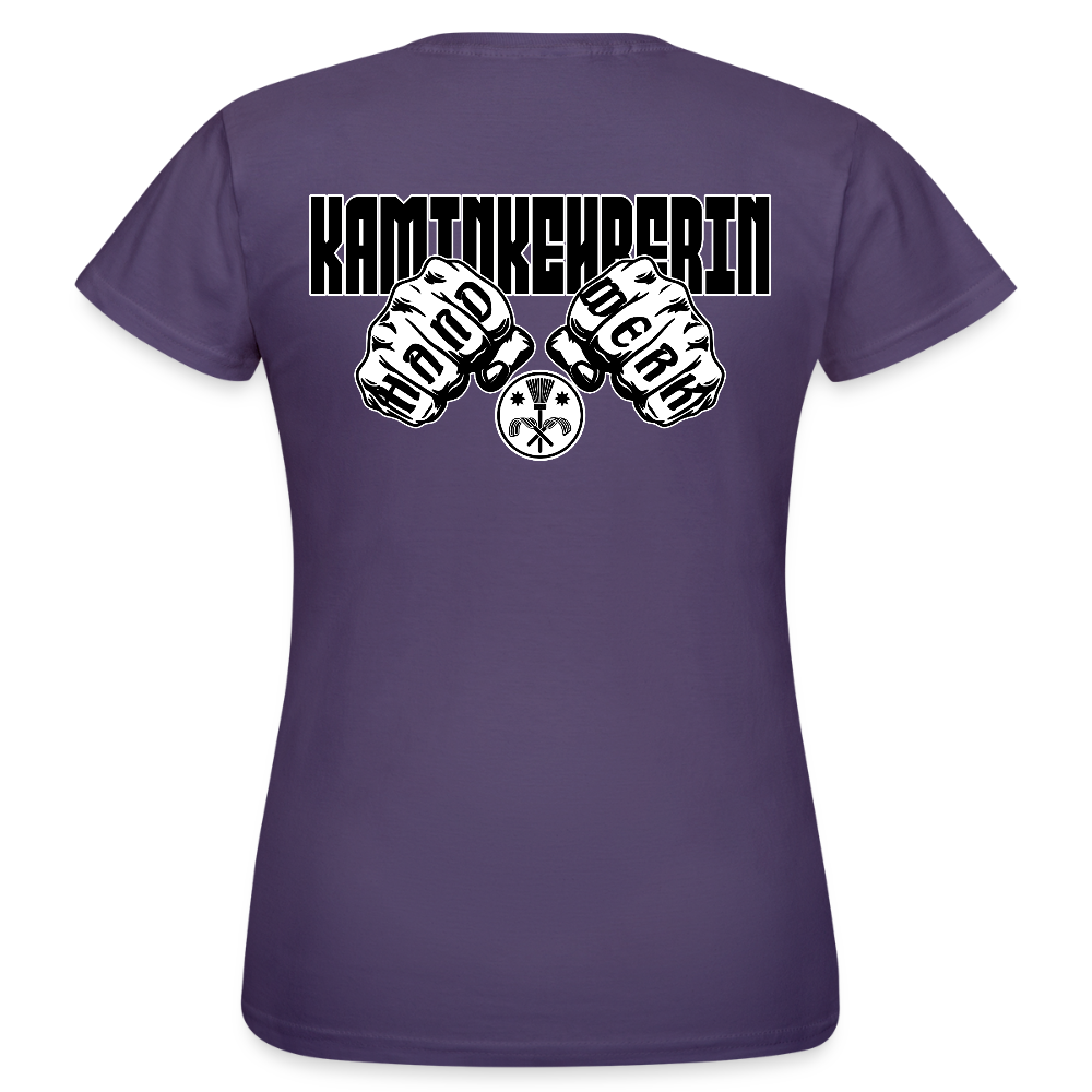 Frauen T-Shirt "Kaminkehrerin" (beidseitig bedruckt) Dunkellila Frauen T-Shirt