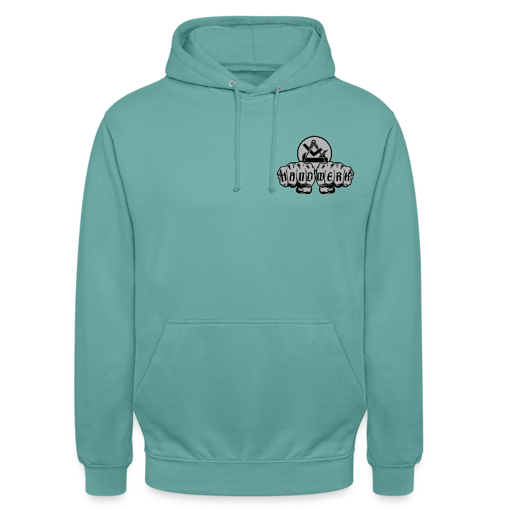 Unisex Hoodie "Schreiner/Tischler" beidseitig bedruckt Pastelltürkis Unisex Hoodie