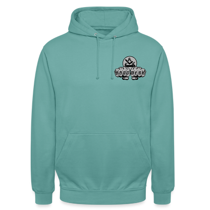 Unisex Hoodie "Schreiner/Tischler" beidseitig bedruckt Pastelltürkis Unisex Hoodie