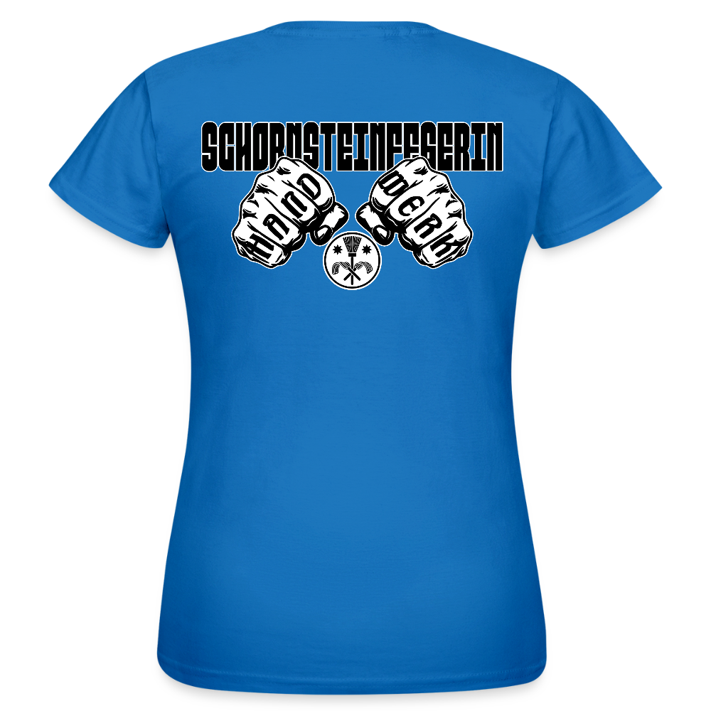 Frauen T-Shirt "Schornsteinfegerin" (beidseitig bedruckt) Royalblau Frauen T-Shirt