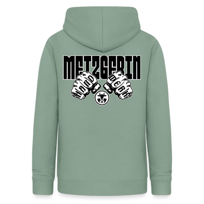 Frauen Hoodie "Metzgerin" (beidseitig beruckt) Graugrün Frauen Hoodie
