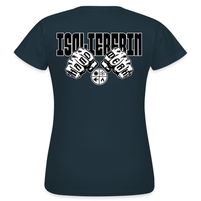 Frauen T-Shirt "Isoliererin" (beidseitig bedruckt) Navy Frauen T-Shirt