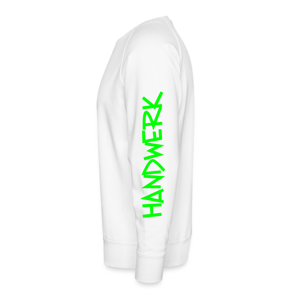 Unisex Premium Pullover "Gerüstbauer" neongrün - Weiß