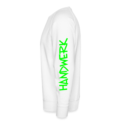 Unisex Premium Pullover "Gerüstbauer" neongrün - Weiß