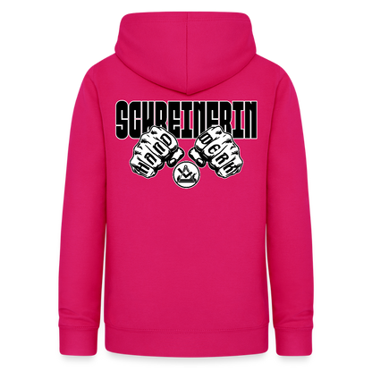 Frauen Hoodie "Schreinerin" (beidseitig beruckt) dunkles Pink Frauen Hoodie