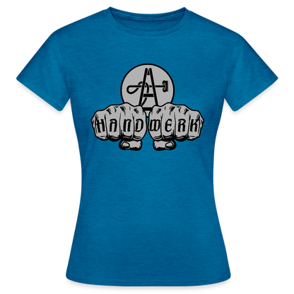 Frauen T-Shirt "Gebäudereiniger" Antikblaues Saphir meliert Frauen T-Shirt