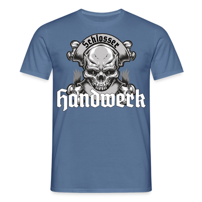 Unisex T-Shirt "Skull-Schlosser" Taubenblau Männer T-Shirt