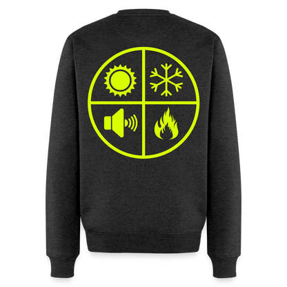 Unisex Premium Pullover "Isolierer" neongelb Anthrazit meliert Männer Premium Pullover