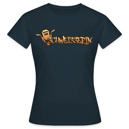 Frauen T-Shirt "Schweisserin" Navy Frauen T-Shirt