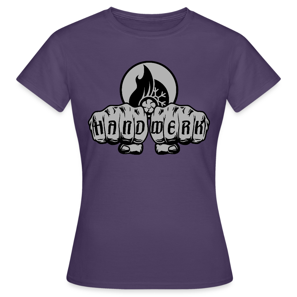 Frauen T-Shirt "Klimatechniker" Dunkellila Frauen T-Shirt