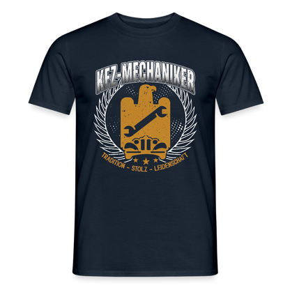 Unisex KFZ-Mechaniker T-Shirt von Spreadconnect, bequemes Männer T-Shirt mit traditionellem Design und Automobil-Motiv.