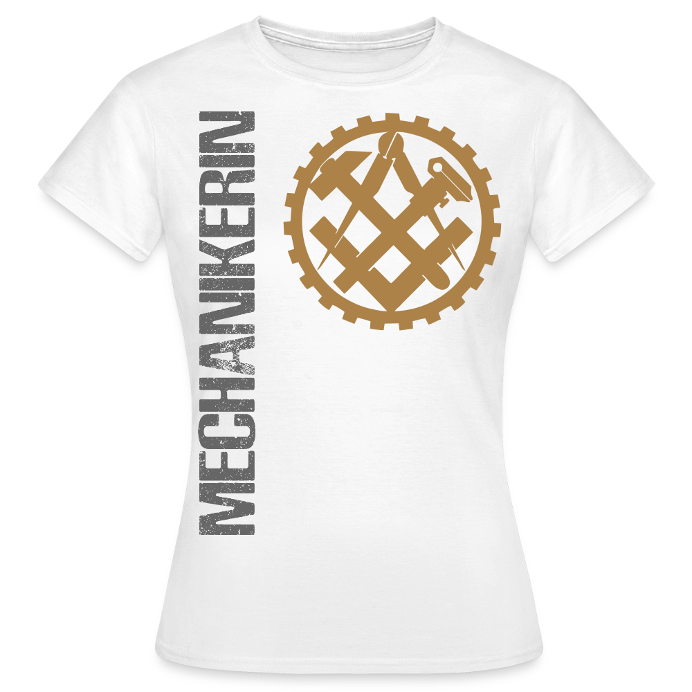 Frauen T-Shirt "Mechanikerin" Weiß Frauen T-Shirt