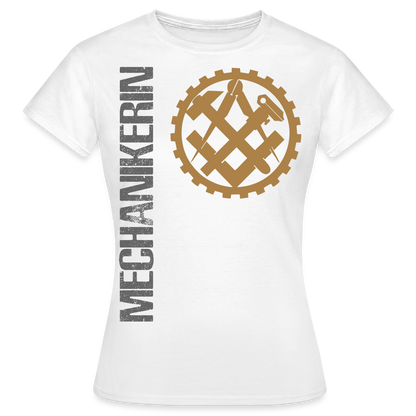 Frauen T-Shirt "Mechanikerin" Weiß Frauen T-Shirt