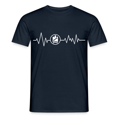 Unisex T-Shirt "KFZ-Mechaniker"-Heartbeat von Spreadconnect, Männer T-Shirt mit mechanischem Herz-Design, sichtbarer Stoff und Druck.