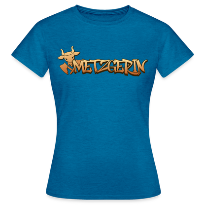 Frauen T-Shirt "Metzgerin" Antikblaues Saphir meliert Frauen T-Shirt