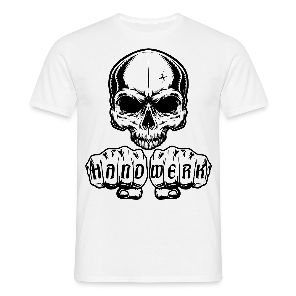 Unisex T-Shirt "Skull-Handwerk" Weiß Männer T-Shirt