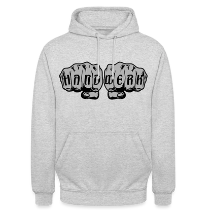 Unisex Hoodie "Handwerk" Hellgrau meliert Unisex Hoodie