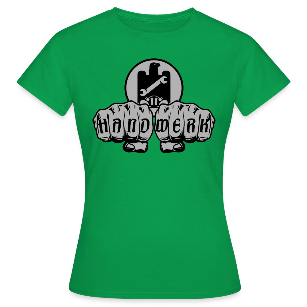 Frauen T-Shirt "KFZ-Mechaniker"-Power von Spreadconnect, schwarzes Baumwollshirt mit Mechaniker-Motiv, bequem und stylisch für Damen