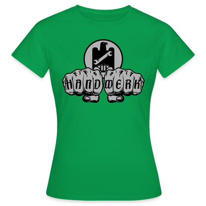 Frauen T-Shirt "KFZ-Mechaniker"-Power von Spreadconnect, schwarzes Baumwollshirt mit Mechaniker-Motiv, bequem und stylisch für Damen