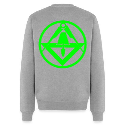 Unisex Premium Pullover "Stuckateur" neongrün Grau meliert Männer Premium Pullover