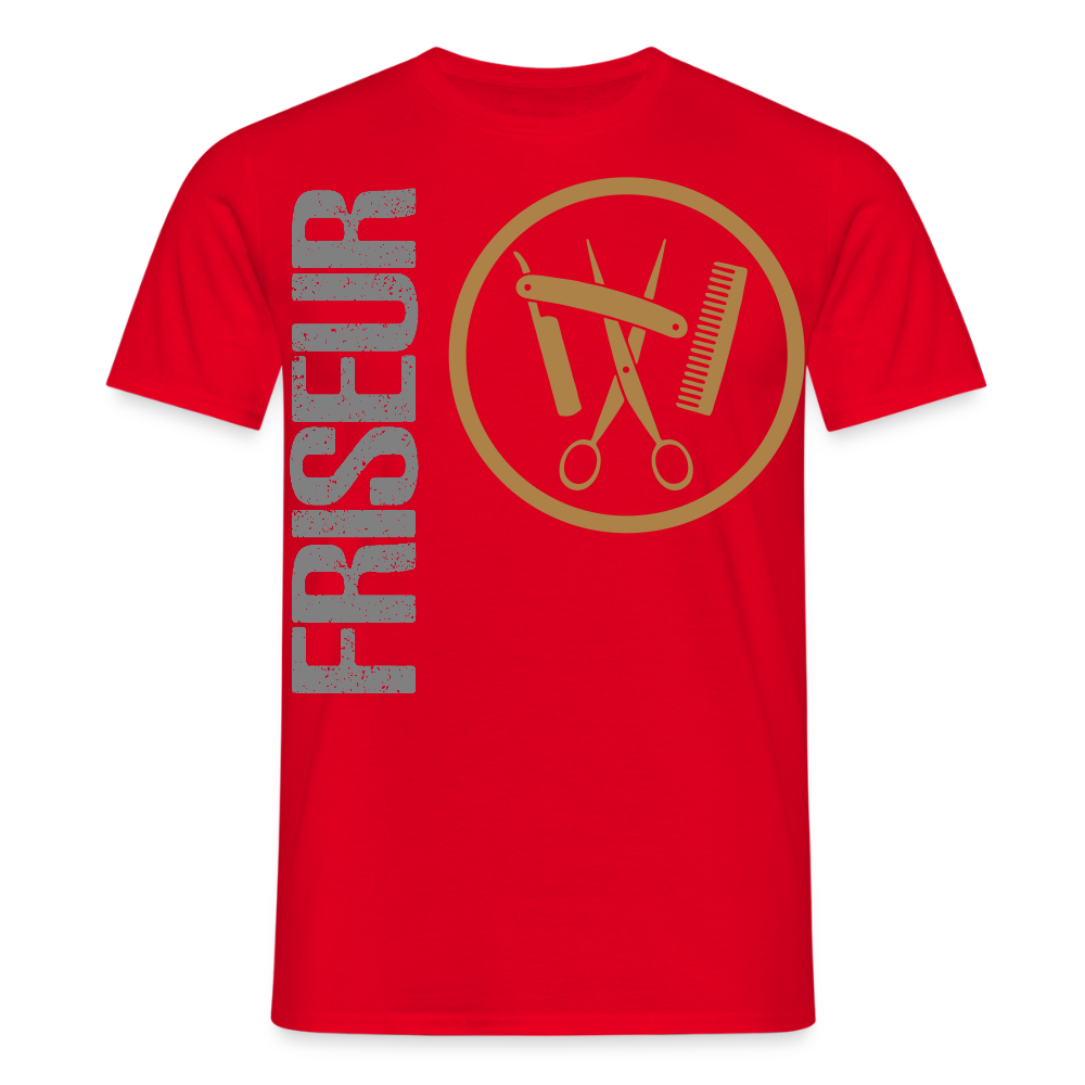 Unisex T-Shirt "Friseur" Rot Männer T-Shirt