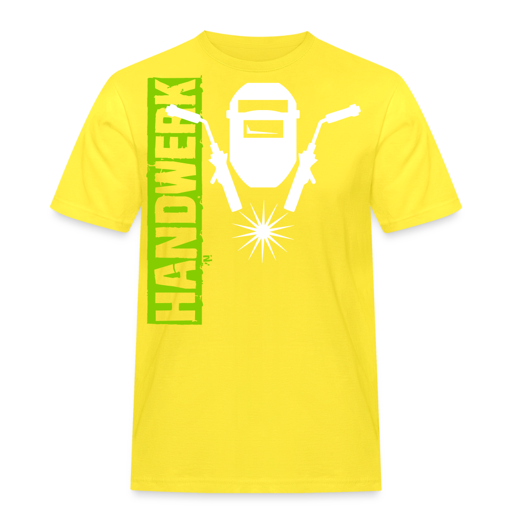 Unisex Workwear T-Shirt "Schweisser" Gelb Männer Workwear T-Shirt