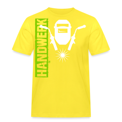 Unisex Workwear T-Shirt "Schweisser" Gelb Männer Workwear T-Shirt