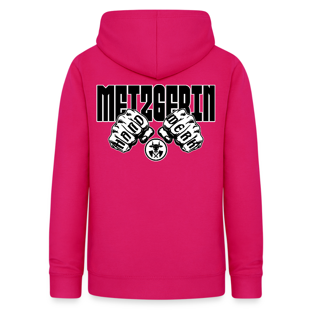 Frauen Hoodie "Metzgerin" (beidseitig beruckt) dunkles Pink Frauen Hoodie